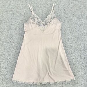 Vintage Bonne Nuit Lace Slip Chemise Small